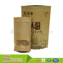 China Hersteller Customized Stand Up Getrocknete Lebensmittel Kunststoff Verpackung Paperbag mit Fenster